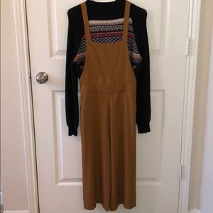 Mustard capri overrals